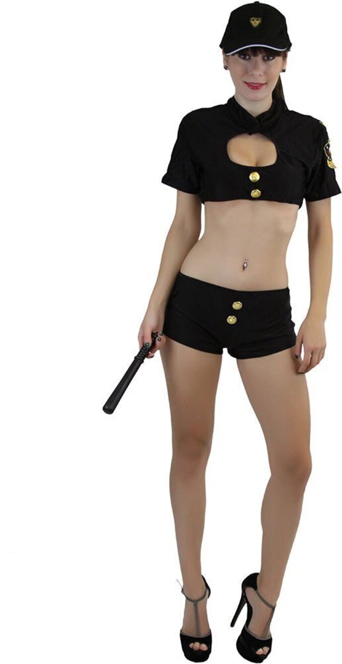 1399 Sexy Security Officer One Size Opaque Outfit Black